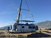 90 Ton Link-Belt Crane Hoisting Houseboat